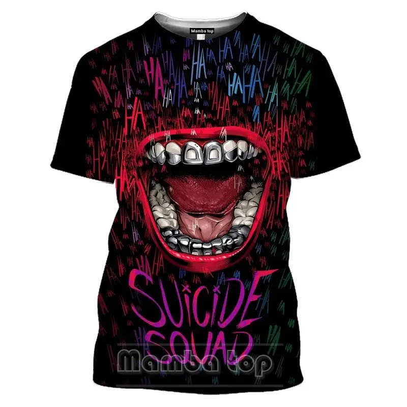 

2022 Anime 3d T Shirt Man The Joker Dark Knight Clown Hip-hop Hentai Print O-neck Short Sleeve Shirt 6xl
