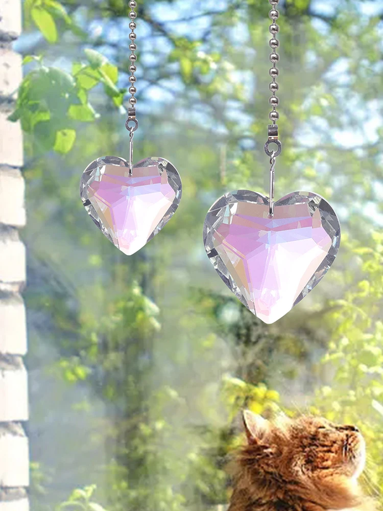 

Heart For Window Balcony Kitchen GardenClear Glass Heart Prisms Pendants For Balcony Kitchen Garden Rainbow Maker Outdoor Indoor