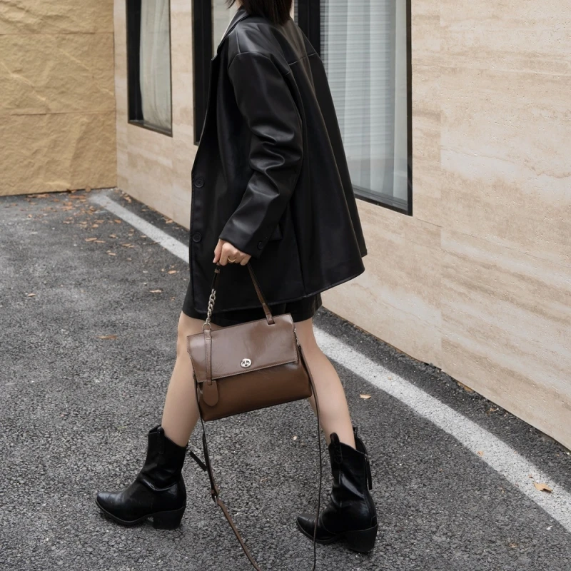 Сумка YANATARI из натуральной кожи кожаная сумка Минималистичная через плечо