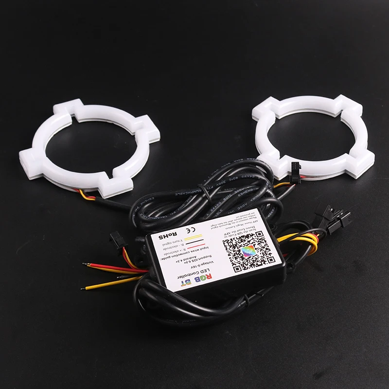 SANVI 2 шт. X Type RGB разноцветные дневные кольца с ангельскими глазами ореолом Bluetooth APP