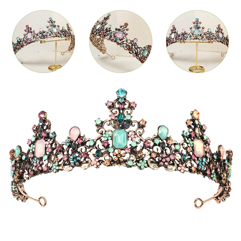 

Girls Hair Accessories Crown Headband Wedding Vintage Tiara Headpiece Bridal Headdress Alloy Tiaras Dance Party Women Banquet