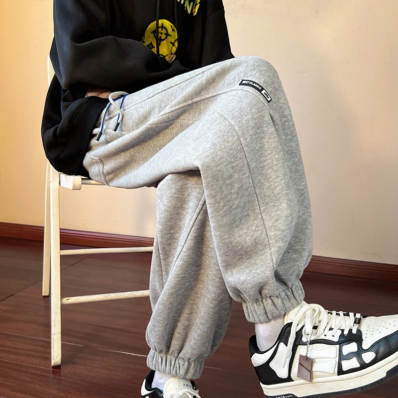 Мужские спортивные серые штаны в американском стиле повседневные брюки с