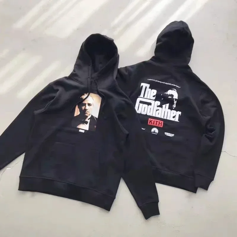 

FW KITH Hoodie Classic Portrait Print Plushed Simple Solid Sweatshirts for Men men clothing