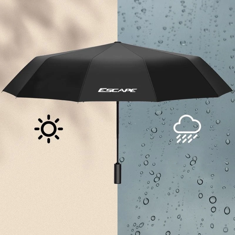 

Car Windproof Outdoor Travel Umbrellas Strong Wind Resistant Automatic Umbrella For Ford Escape Emblem Car Accessories