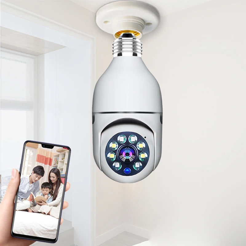 

Wireless 360 Rotate 1080P Auto Tracking Panoramic Camera Light Bulb Wifi PTZ IP Camera Remote Viewing Security E27Bulb Interface