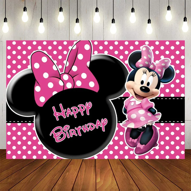 Фон для фотосъемки с изображением Диснея Микки Мауса Минни на день рождения |