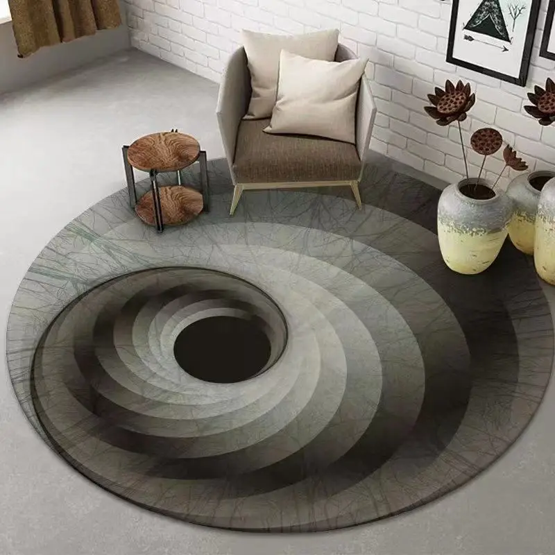 

Thickened Luxury Round Carpet Living Room Decoration Living Room Rugs Sofa Carpet Modern Illusion Rug Washable Home Floor Mats
