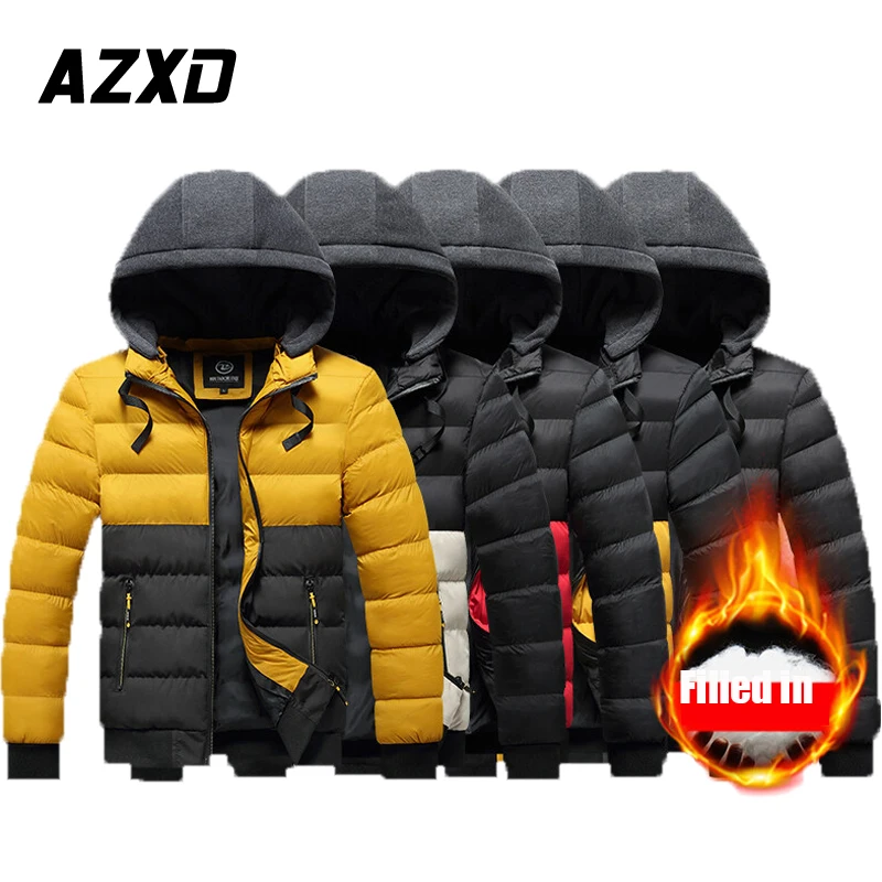

2022 Winter Men's Warm Parkas Jackets Coats Men's Thickened Casual Waterproof Windproof Hooded Parkas Jackets Coat
