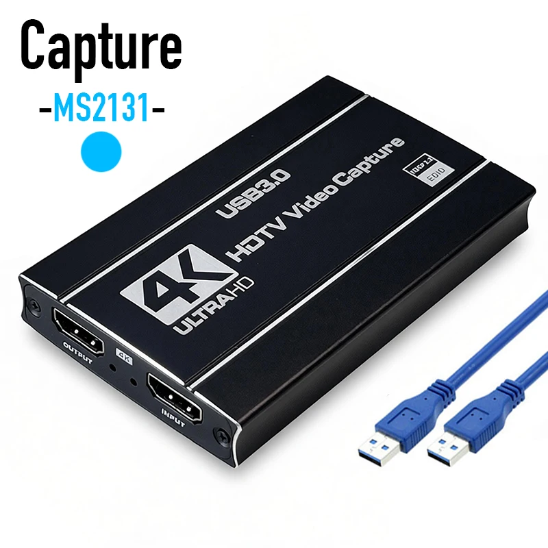 Фото НОВАЯ карта видеозахвата 4K USB 3.0 MS2131, видеорекордер HDTV 1080p@60Hz для PS4/5, Xbox, OBS, записи игр и прямой трансляции №1