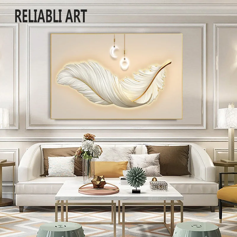 

Абстрактная картина с перьями RELIABLI ART