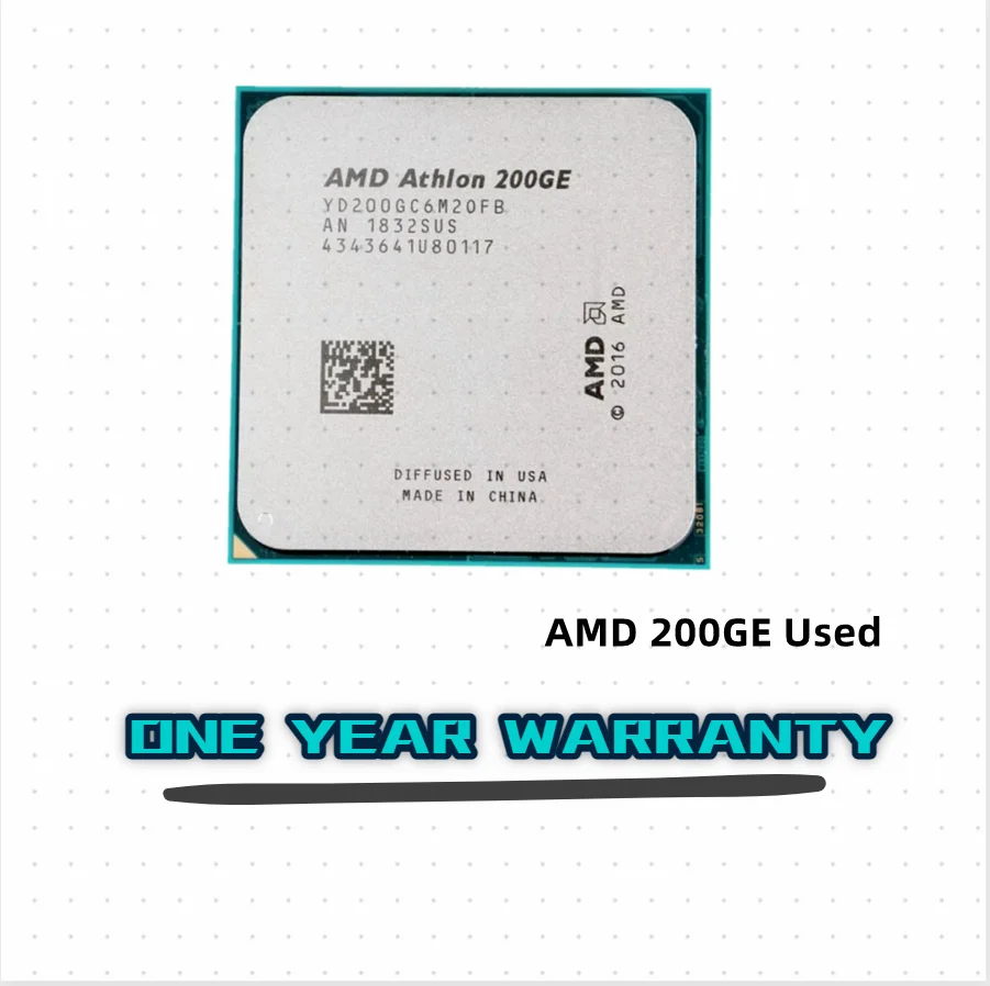 

Процессор AMD Athlon, 200GE, X2, 200GE, 3,2 ГГц, 2 ядра, 4 потока, YD200GC6M2OFB, YD20GGC6M2OFB, разъем AM4