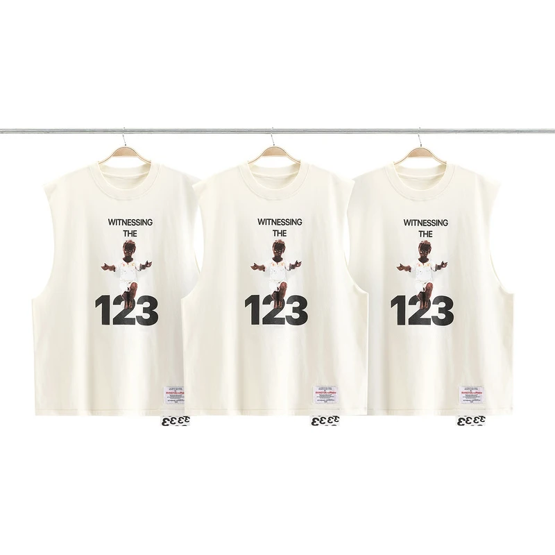 

2022ss Best Version RRR123 x FG Baby Print Vest Best Quality 1:1 100% Cotton Sleeveless Tops Men's Hip hop Strettwear Vest
