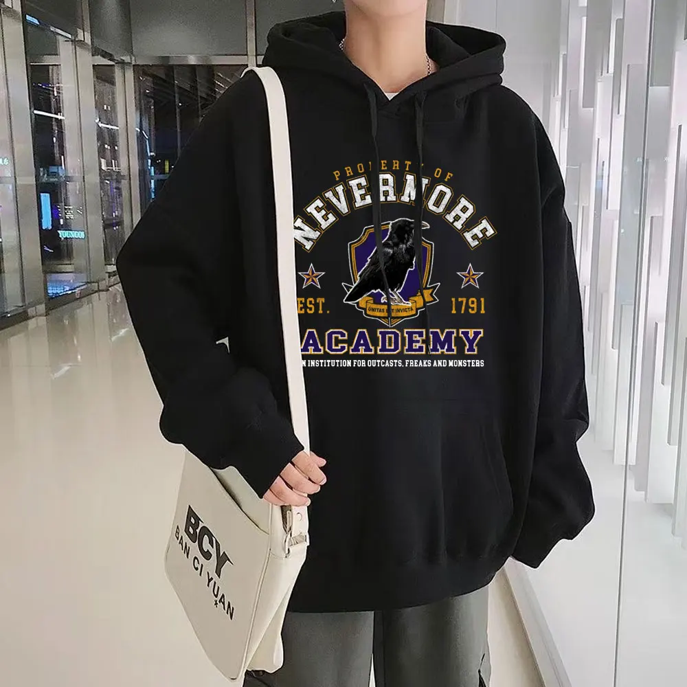 

Wednesday Addams Graphic Hoodie Casual Tracksuit TV Series Nevermore Academy Hoodies Hip Hop Oversized Couples Fleece Sweatshirt