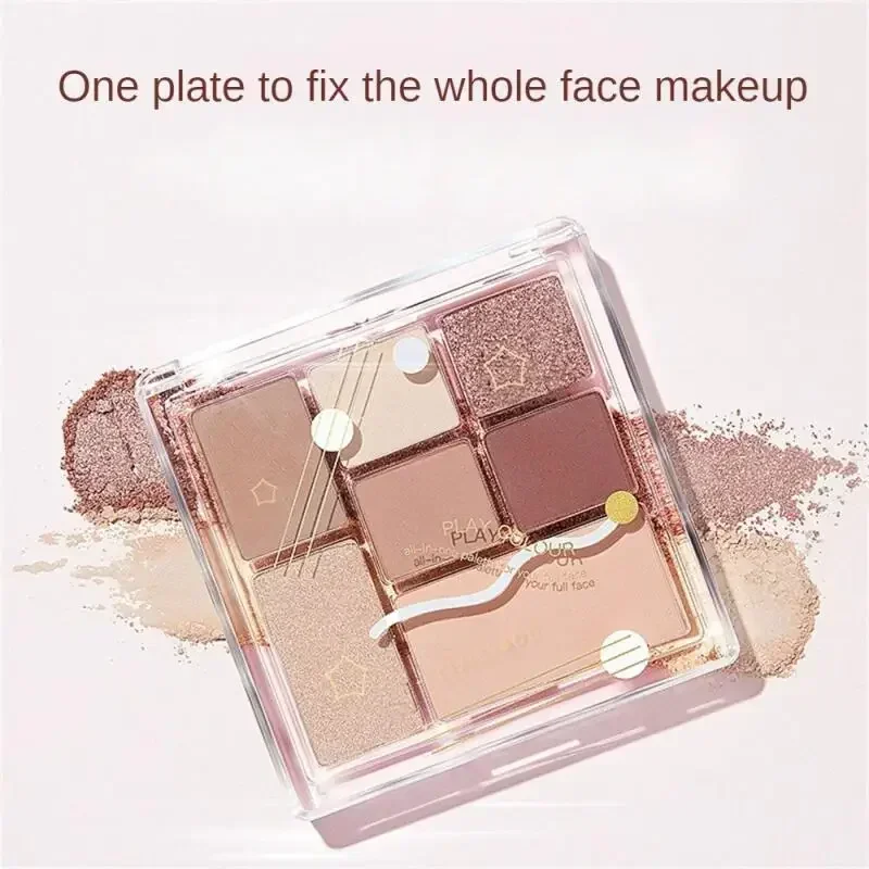 Палитра теней для век Seven Play тени румяна хайлайтер контур богатый цвет стойкая