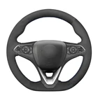 Сшитый вручную черный замшевый чехол на руль для Opel Astra K Corsa F Combo E Grandland X Insignia CT Mokka Vauxhall Holden