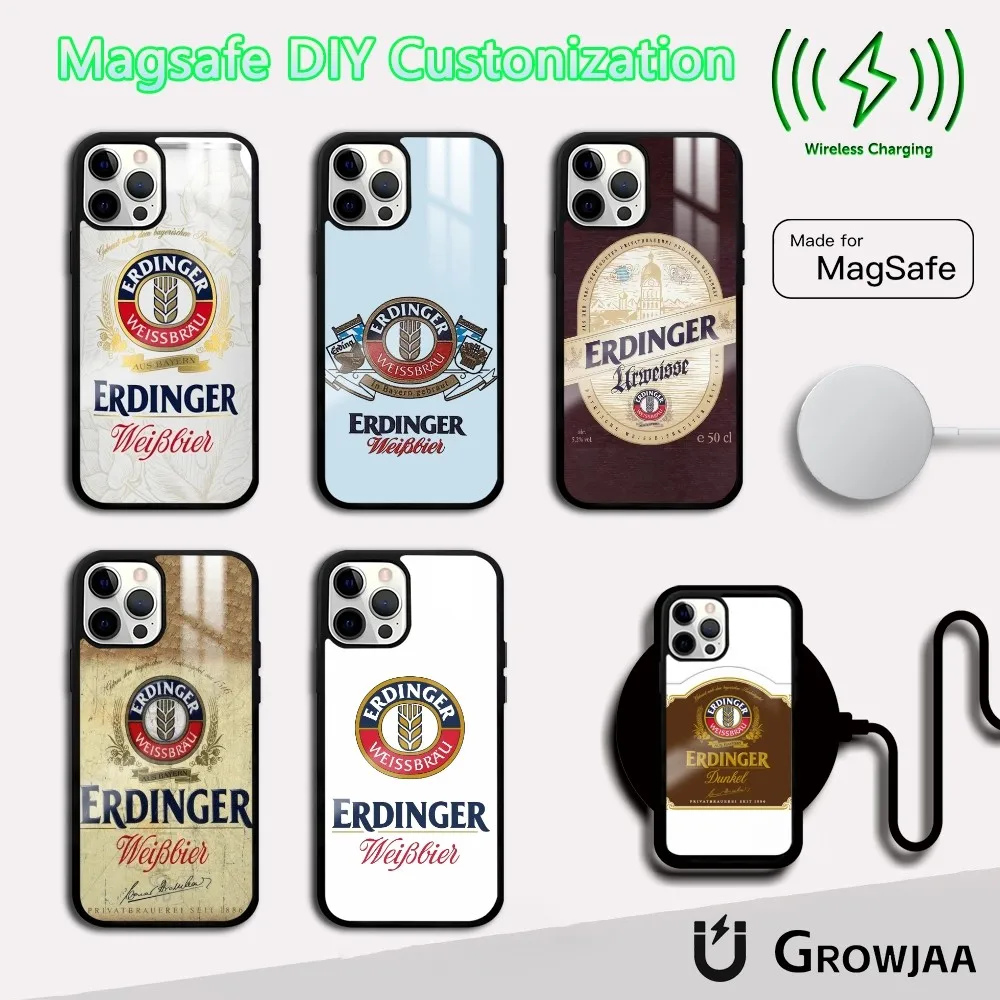 E-Erdinger W-weissbier Beer Lover Phone Case For IPhone 16 15 14 13 12 11 Pro Max Plus Mini Magsafe Mirror Wireless Magnetic Cov