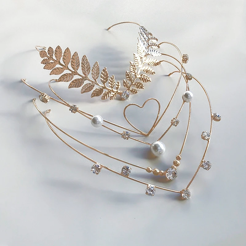 

Gold Metal Leaf Hair Band Headbands Greek Goddess Crown Tiara Diadema Headdress Bridal Wedding Accessories Alice Head Jewelry