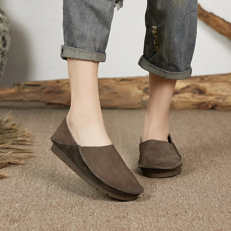 ALA Rising | Винтажная обувь из натуральной кожи для женщин 2024 новый стиль простая