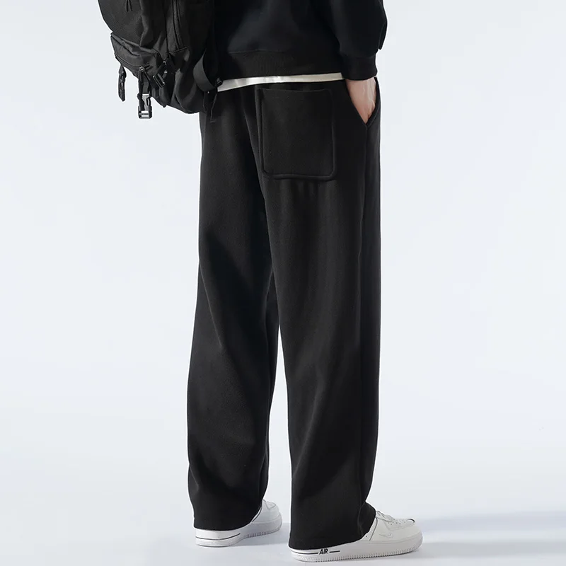 Зимние толстые флисовые теплые спортивные штаны мужские утолщенные широкие