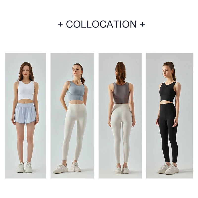 DANCEFISH 2023 Women Medium Intensity Sport Top Small Letter Decoration Removable Pads Vest Training Running Equipment Yoga Bra