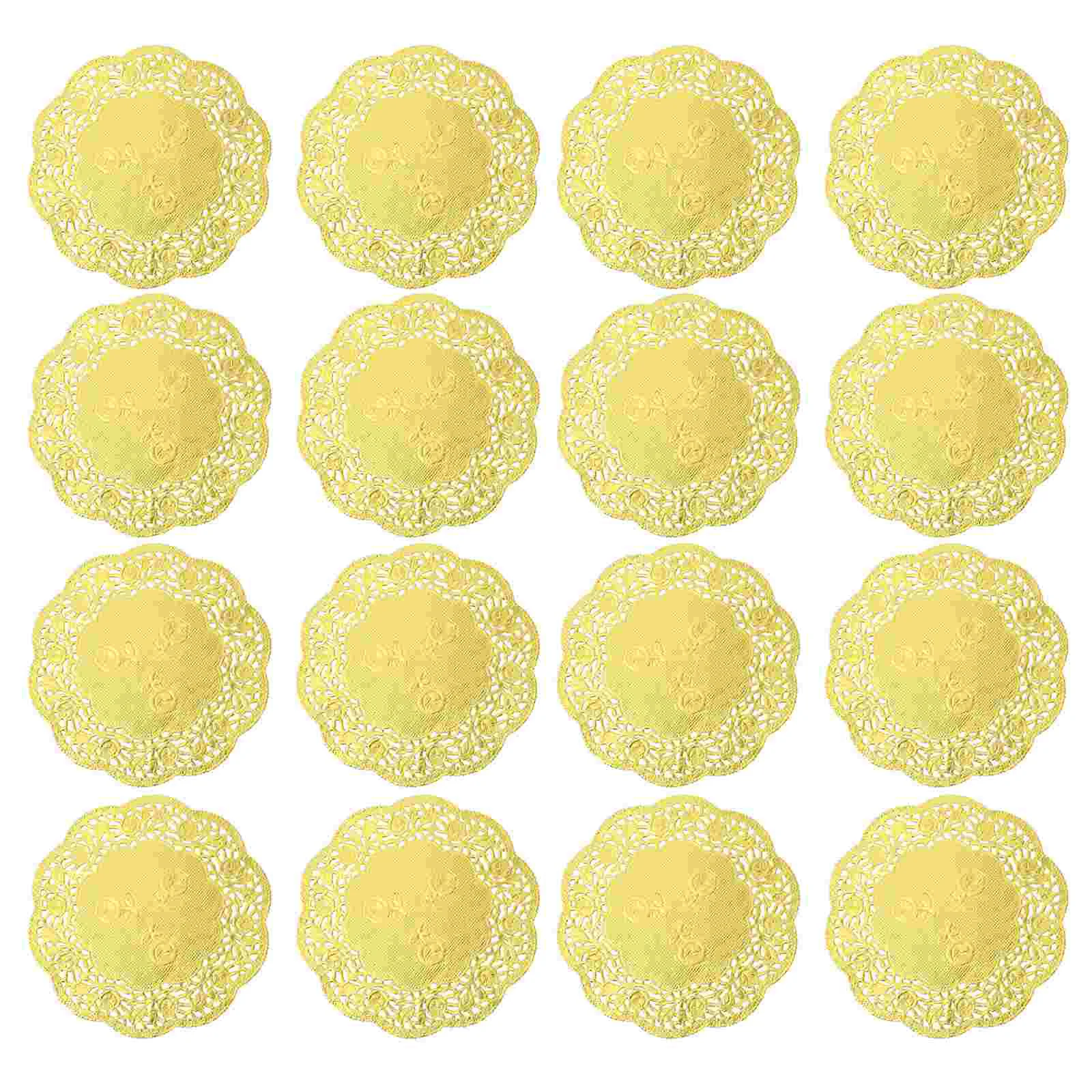 

Cake Doilies Paper Lace Placemat Dessert Placemats Coaster Gold Mat Pad Round Disposable Cupcake Circle Table Packaging Cakes