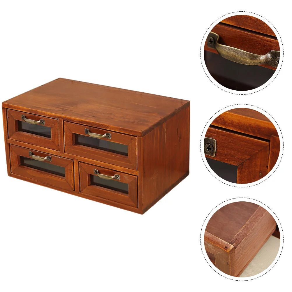 

Box Versatile Storage Case Desk Organizers Office Stationery Container Drawers Wood