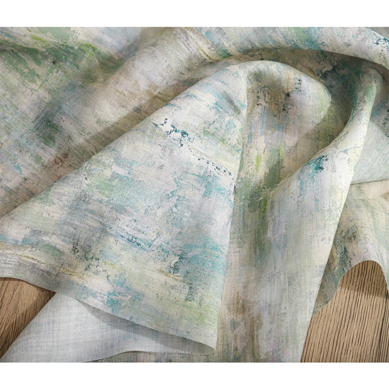 Zhuma исцеляющая зеленая кисть жаккардовая ткань художественный галстук красящая