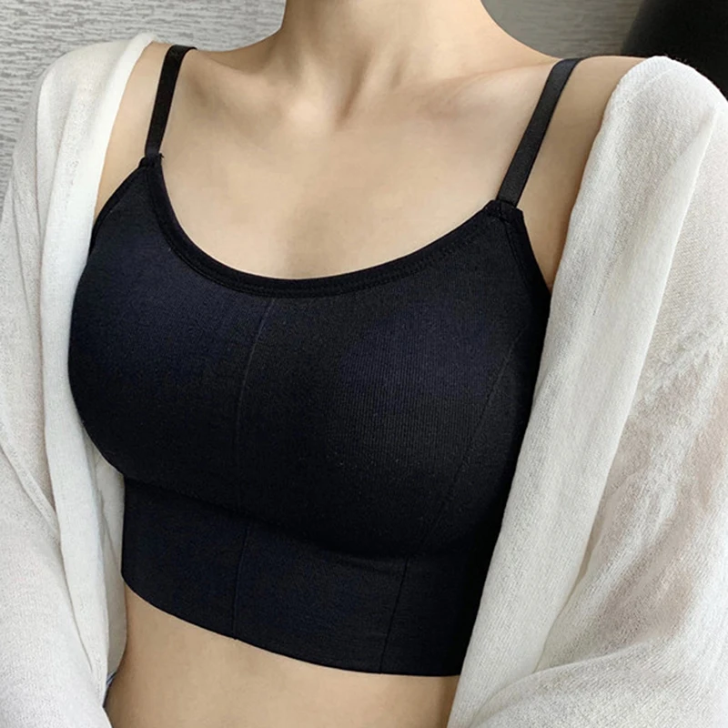 

Women Tank Crop Top Seamless Underwear Female Crop Tops Sexy Lingerie Intimates With Removable Camisole Femme Mode