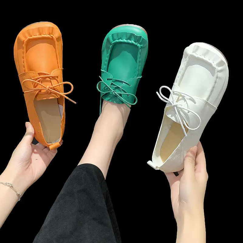 

Big Size Women Flats Solid Color Shoes Woman Loafers Spring Summer Fashion Sweet Flat Casual Shoes Women Zapatos Mujer 40 E111