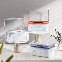 transparent mask storage box modern simple wipes with spring for organizer case bin household living room tissue box homestorage