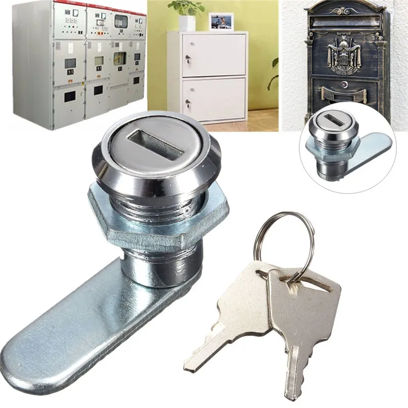 

Cam Lock For Security Door Cabinet Cylinder Door Mailbox Drawer Cupboard Locker With 2 Keys Home Safety Tools