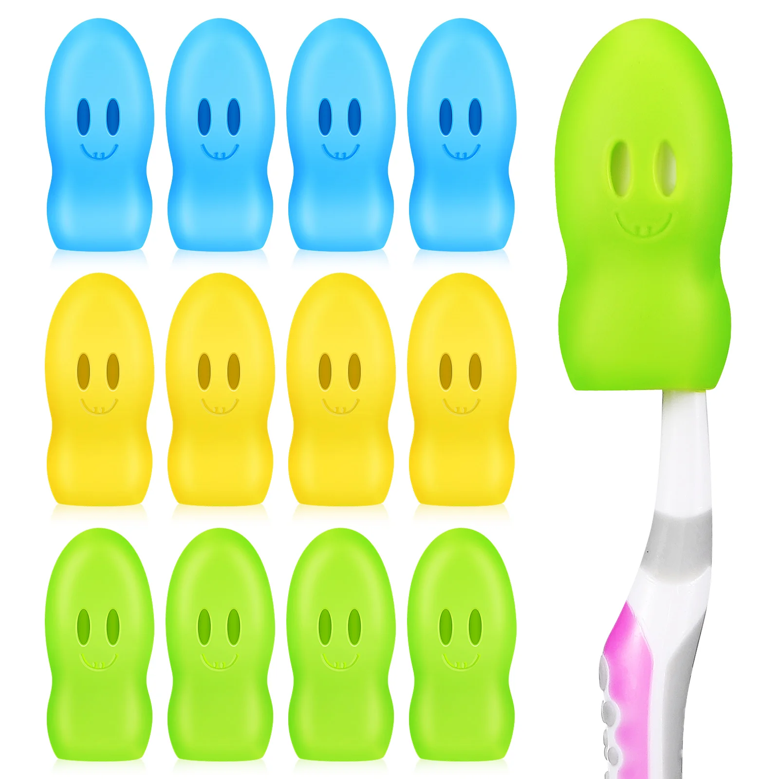 

12Pcs Silicone Covers Head Protective Caps for Home Outdoor Travel