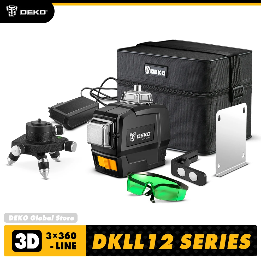 

DKLL12PB SERIES 3.7V 3 X 360 GREEN LINE LASER LEVEL CONSTRUCTION TOOLS MEASUREMENT & ANALYSIS INSTRUMENTS DEKO