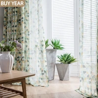 modern minimalist curtains for living dining room bedroom european polyester cotton fabric printing curtains modern tulle custom