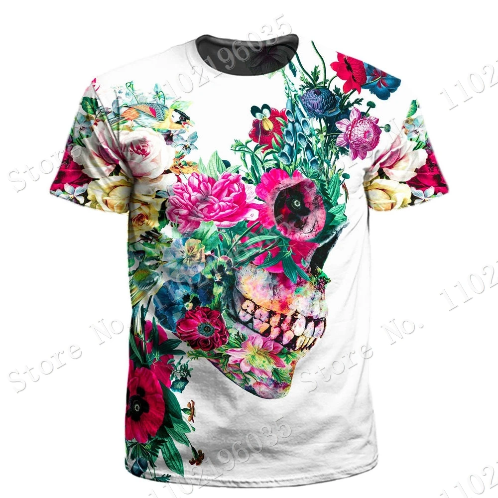 

Мужская футболка с 3D-принтом черепа, белая футболка для бега, Повседневная футболка для технических тренировок, уличная одежда для лета, 2022