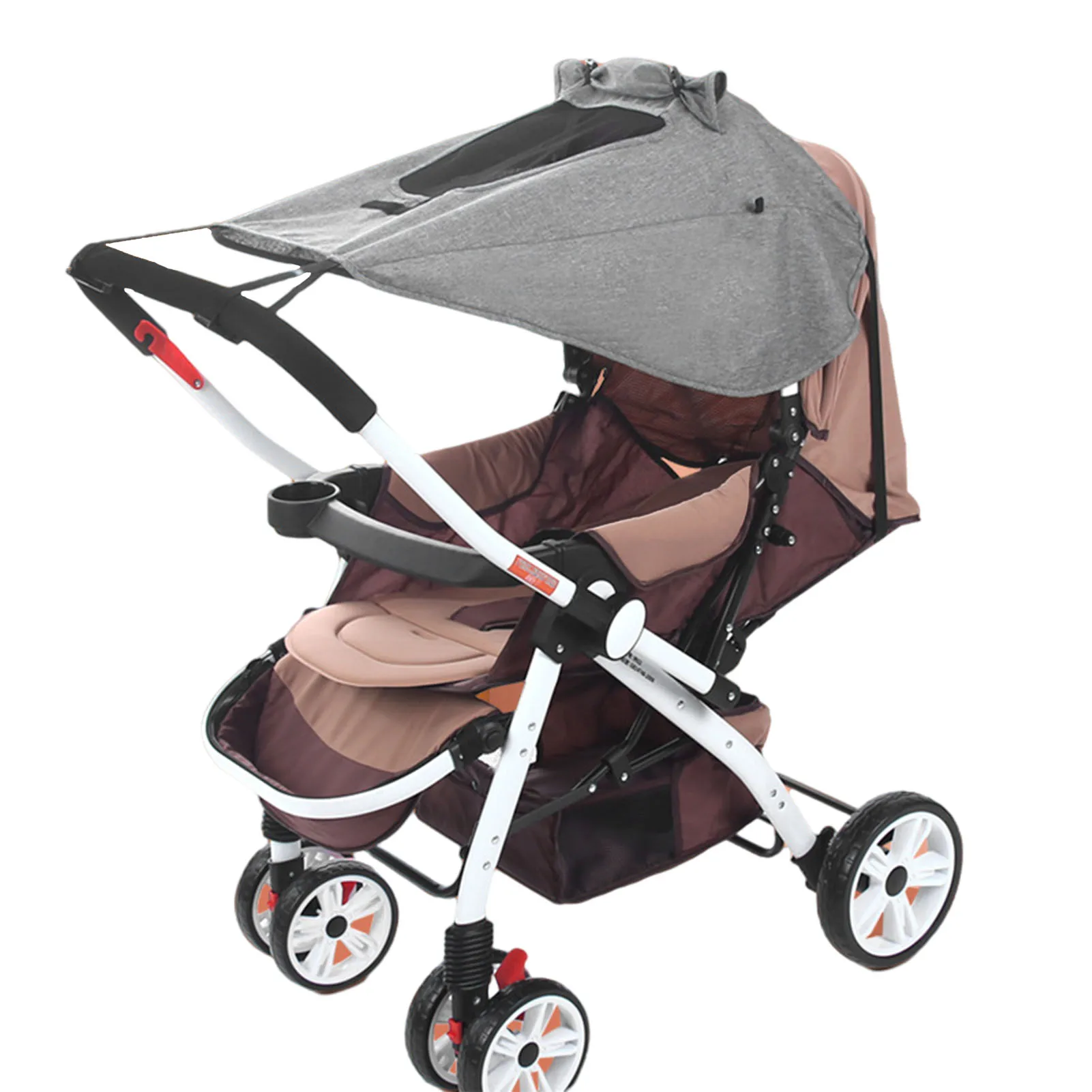 

Sun Shade for Strollers Waterproof Pram Sun Cover Universal Adjustable Sunshade with Observation Window UPF50+ Stroller Sun Rain