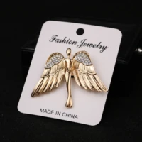 i remiel fashion womens and mens crystal angel wings brooch pin for coat suit shirt collar decoration clothing accessories