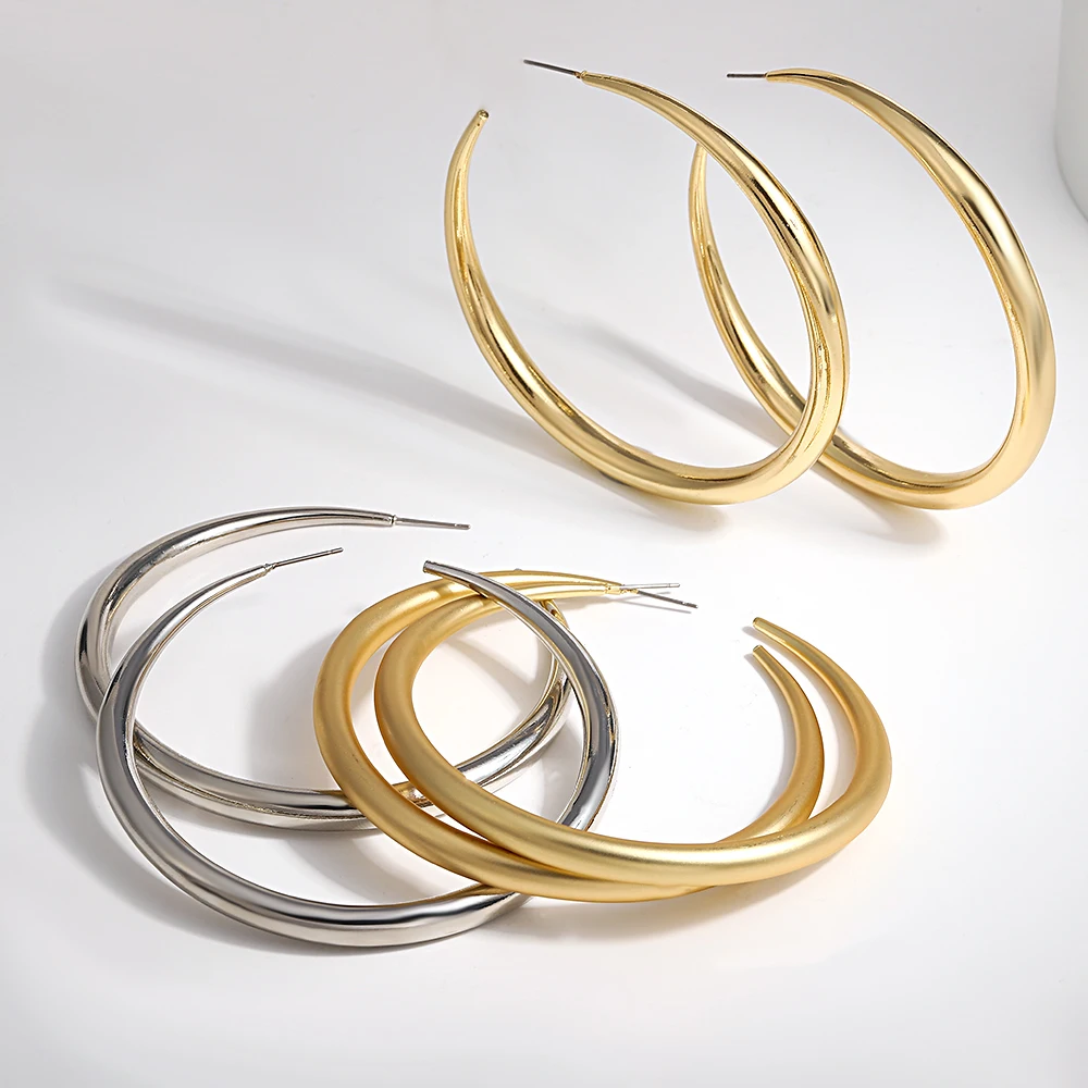 Крупные минималистичные серьги Greatera в виде звеньев для женщин золотистые