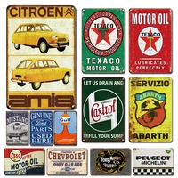 vintage motor oil metal sticker tin sign retro gas station garage decor metal plate rustic car poster man cave decoration plaque