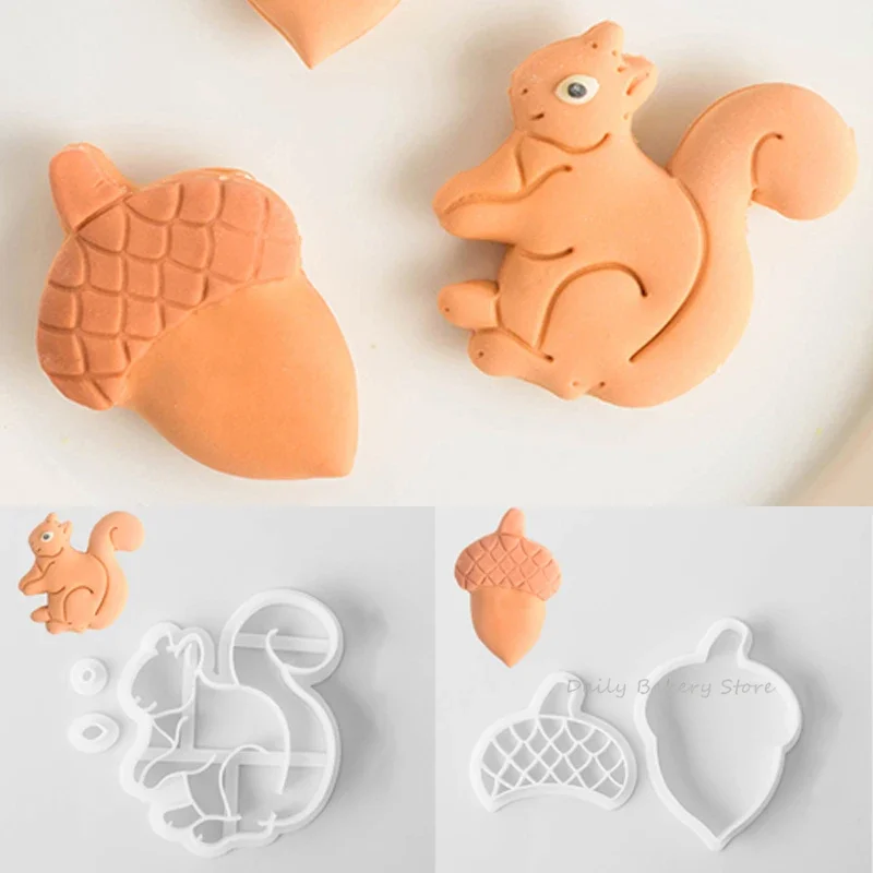 1 шт. милая белка сосновая шишка каштановый узор форма для печенья масло