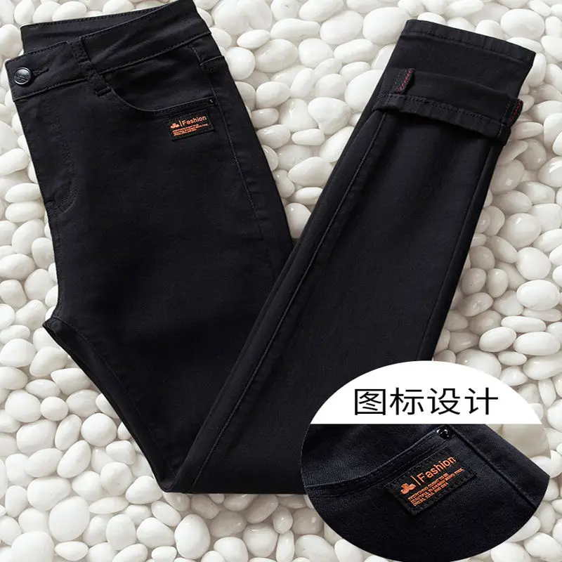 

Брюки-карандаш женские в Корейском стиле, модные джинсовые брюки в стиле Харадзюку с завышенной талией, городские брюки бриджи Y2k