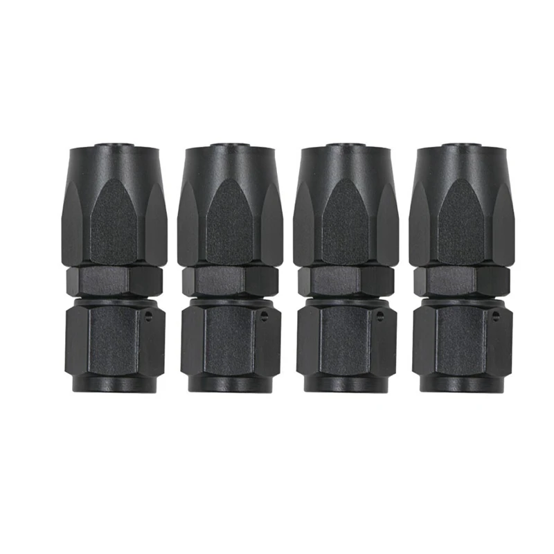 

AN6 6AN Straight Swivel Hose End Fitting For Braided Fuel Line Aluminum Black 4PCS