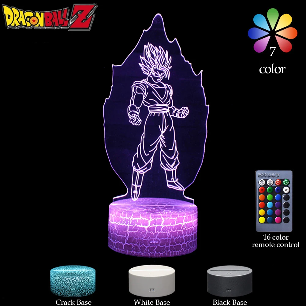 Lámpara de escritorio táctil colorida para niños, luz Visual de dibujos animados de Dragon Ball 3D, regalo creativo, juguete de regalo de cumpleaños