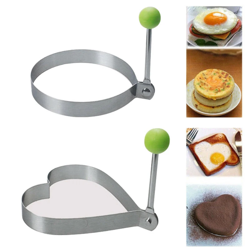 

Stainless Steel Fried Egg Pancake Shaper Omelette Mold Heart-Shaped Fried Egg Maker Breakfast Baking Model Kitchen Accessories