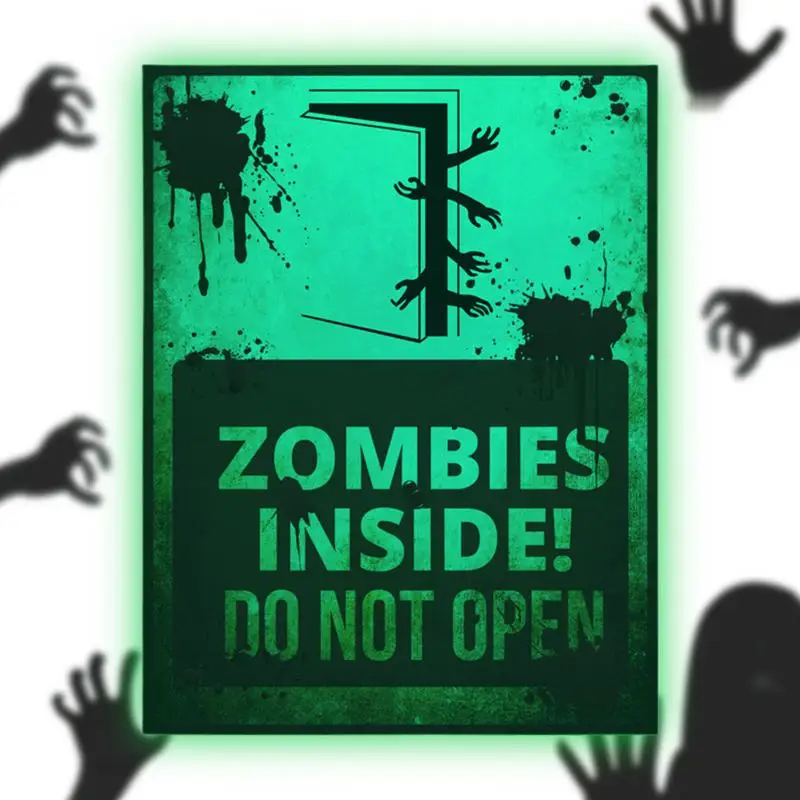 

Zombie Signs Decorations Zombie Sign Halloween Beware Warning Sign For Halloween Party Haunted House Props Creepy Zombie Horror