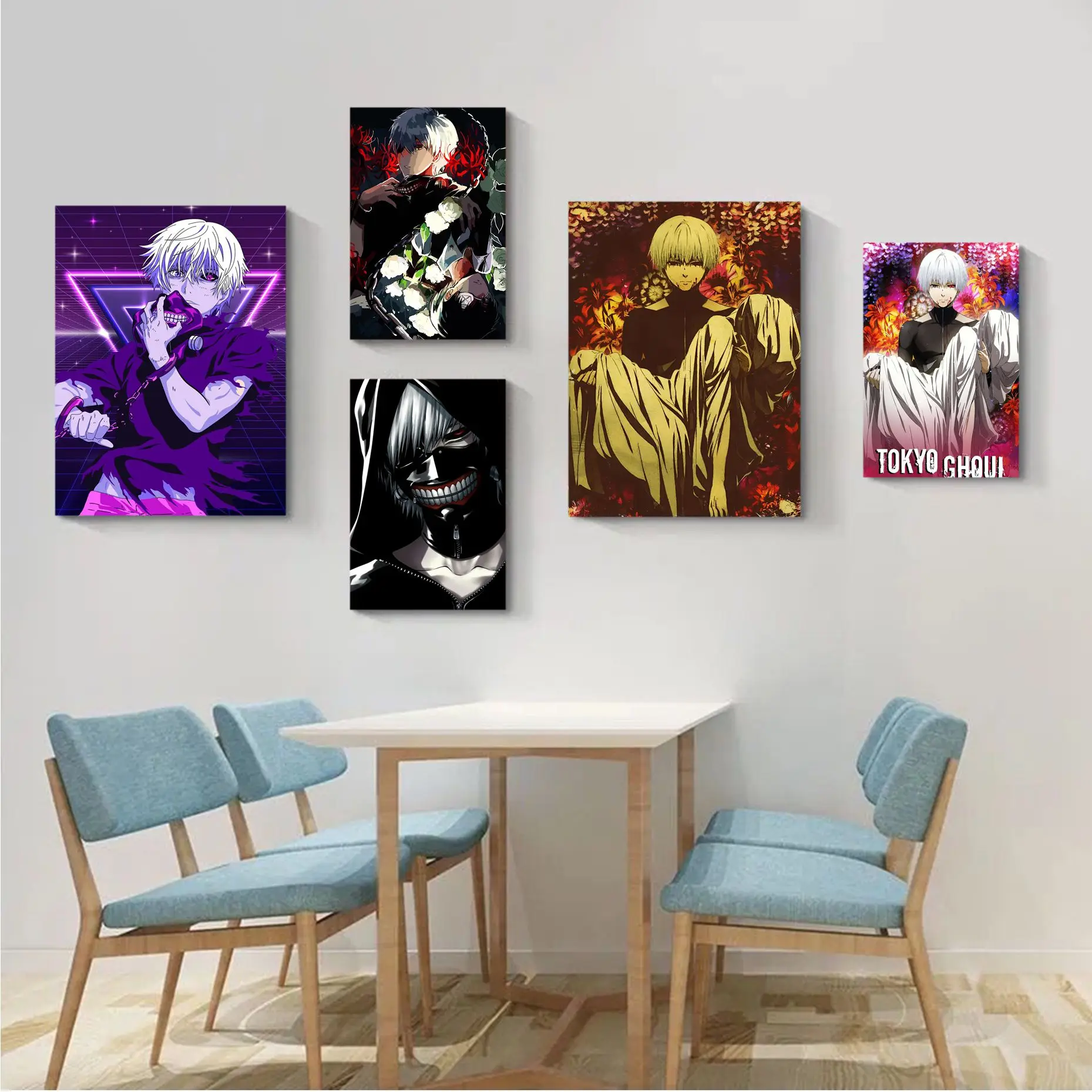 

Anime Tokyo Ghoul Classic Vintage Posters Waterproof Paper Sticker Coffee House Bar Nordic Home Decor