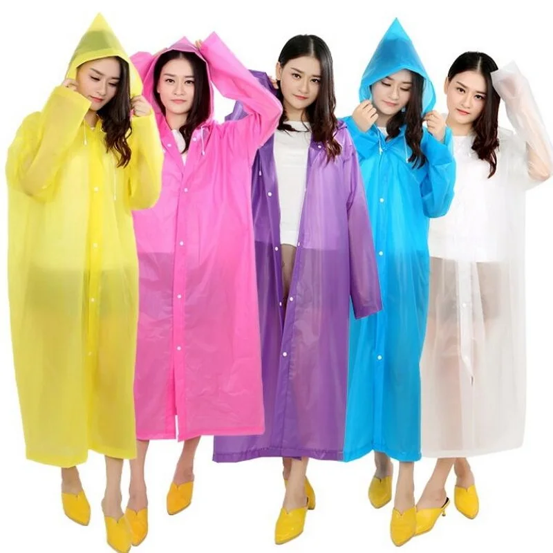 

Multicolour Adult Raincoat Thickened Waterproof EVA Rain Coat Clear Transparent Tour Waterproof Rainwear Portable Raincoats