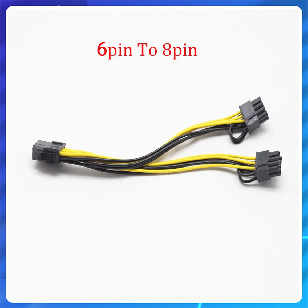 6pin To 8pin Graphics Video Card Power Splitter Cable 6Pin Female Double 8Pin 6Pin To Dual 2x 8 Pin (6+2) PCIE Power Cable