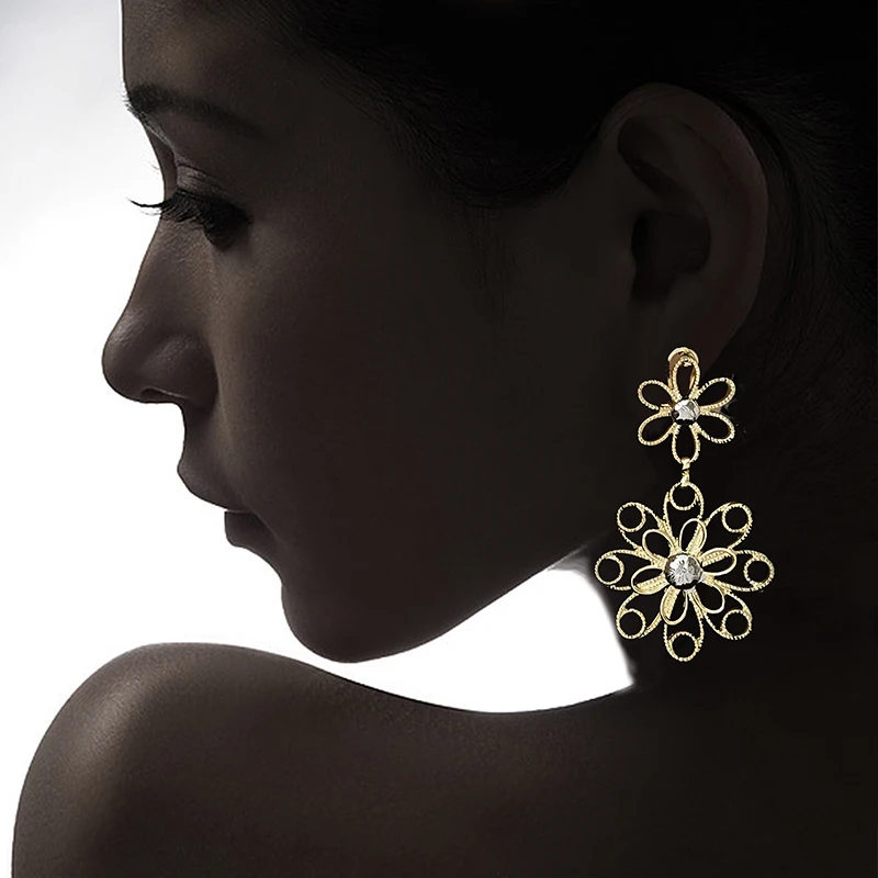 

Big Drop Earrings For Women Latest 18K Gold Plated Earrings Dubai Jewelry Wedding Party Gift Accessories 2023 Trending