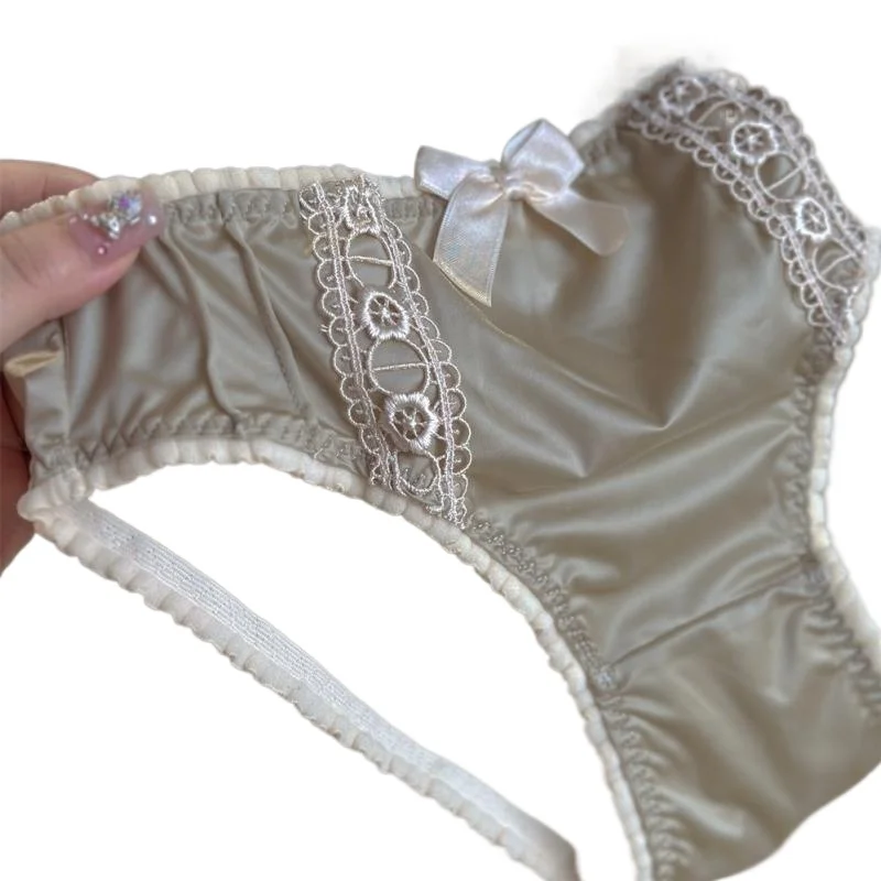 Шелковые новые кружевные трусики с низкой талией для катания на коньках